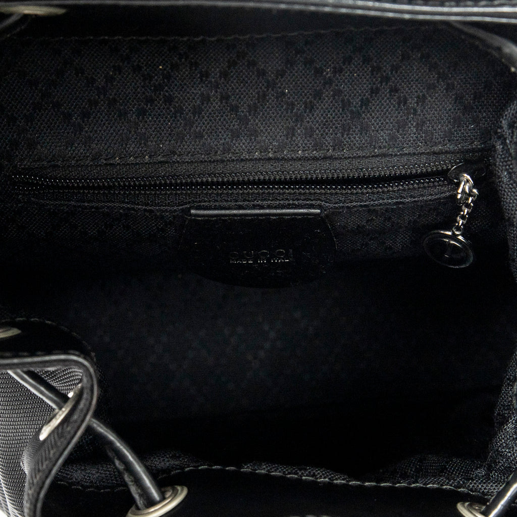 Backpack Mini Bamboo Backpack Black Nylon Canvas
