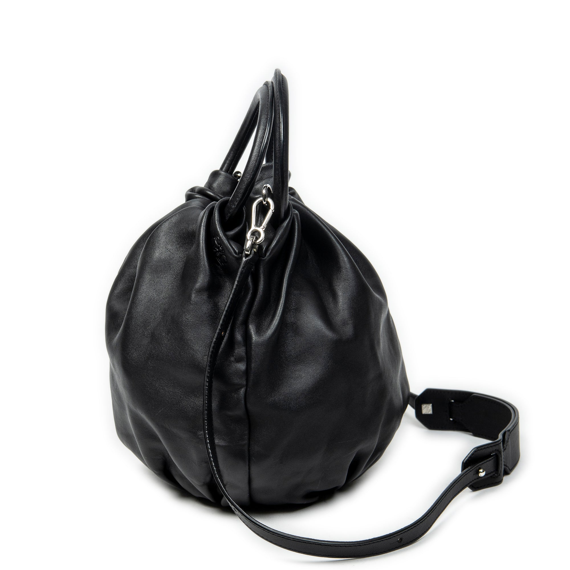 Shoulder Bag Bounce Bag Black Calfskin Leather