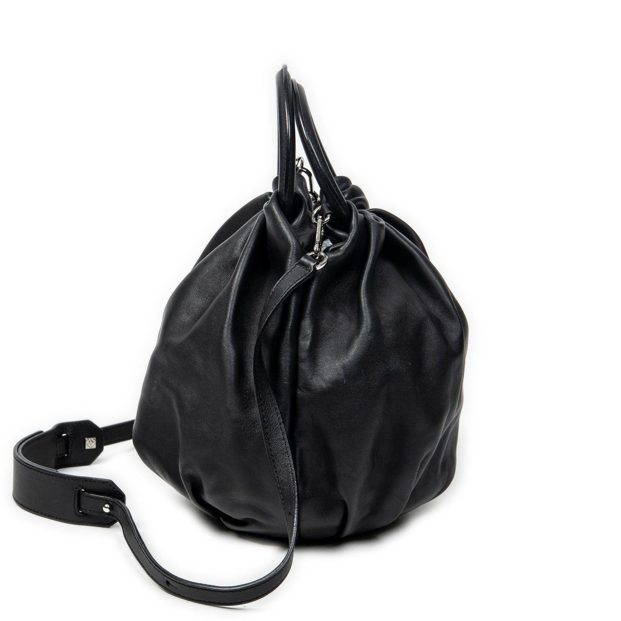 Shoulder Bag Bounce Bag Black Calfskin Leather