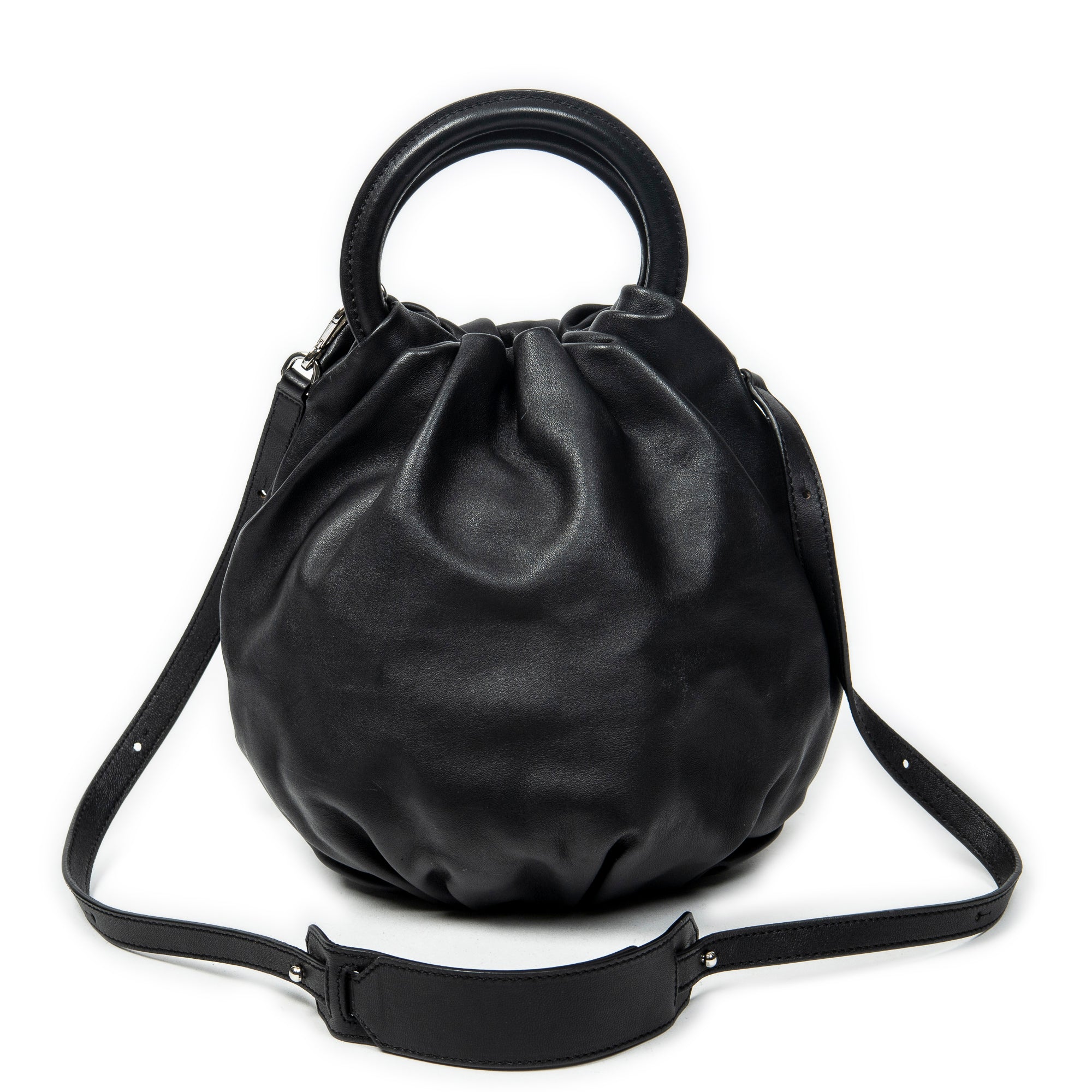 Shoulder Bag Bounce Bag Black Calfskin Leather