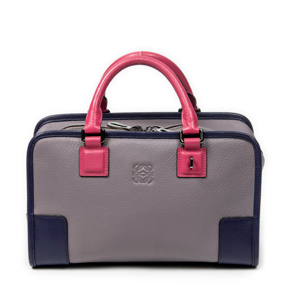 Handbag Tricolor Amazona 28 Lilac Grained Calfskin Leather