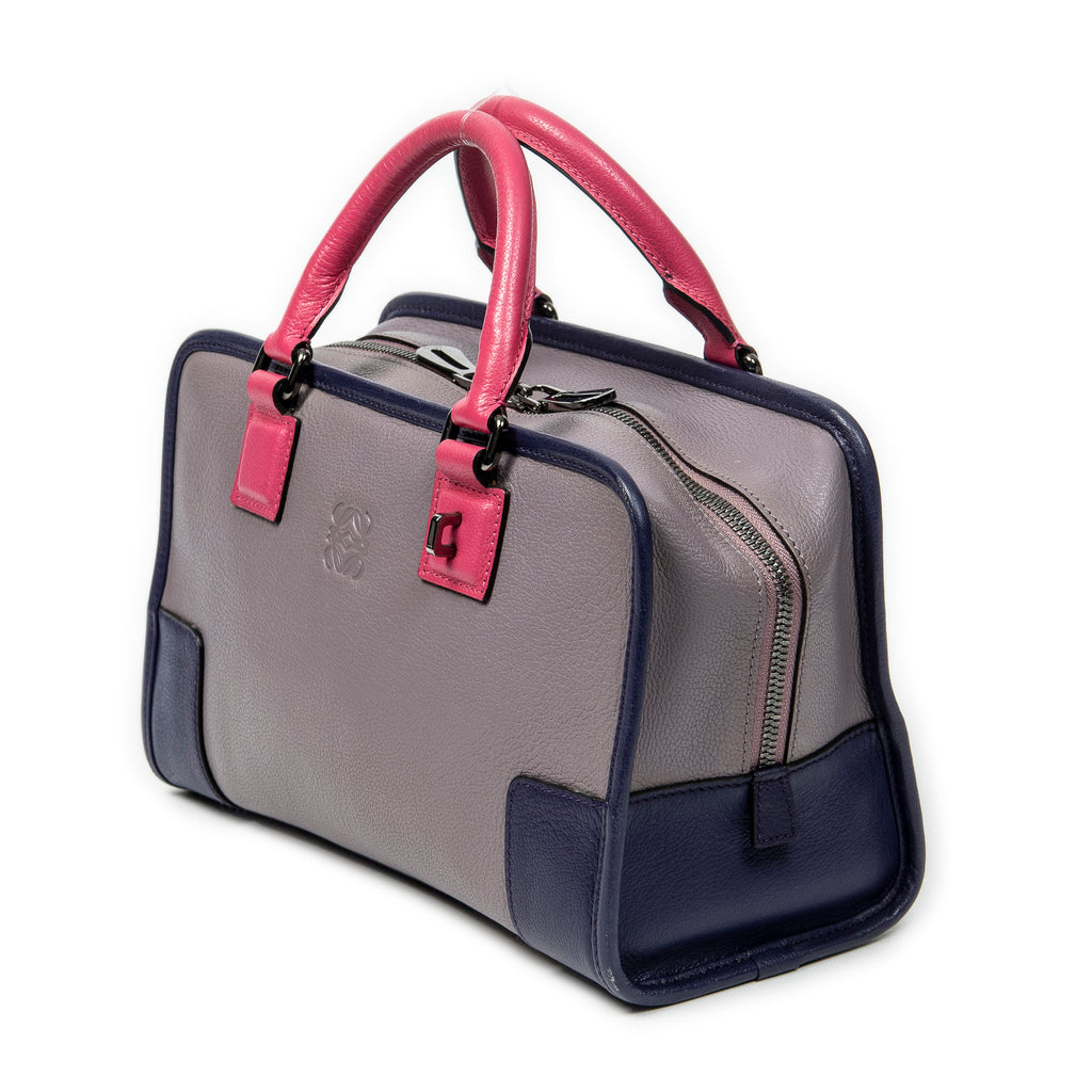 Handbag Tricolor Amazona 28 Lilac Grained Calfskin Leather