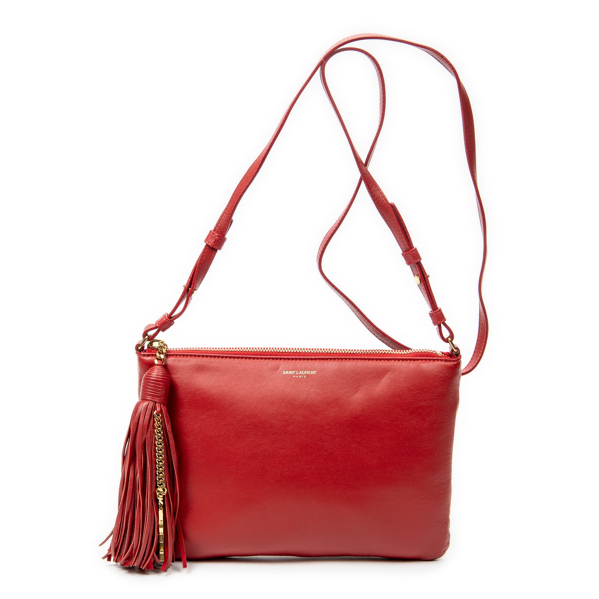Shoulder Bag Teen Monogram Crossbody Red Calfskin Leather