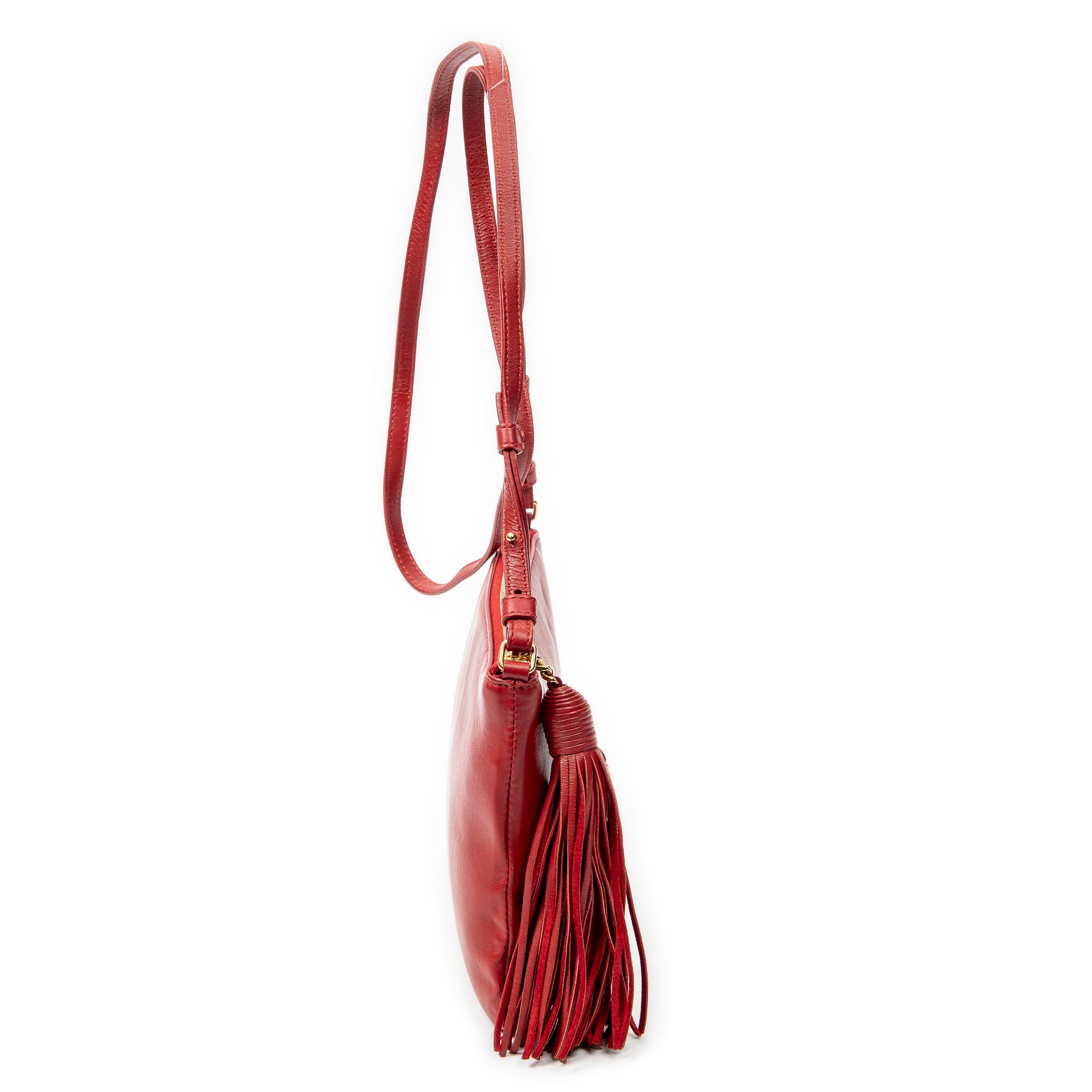 Shoulder Bag Teen Monogram Crossbody Red Calfskin Leather