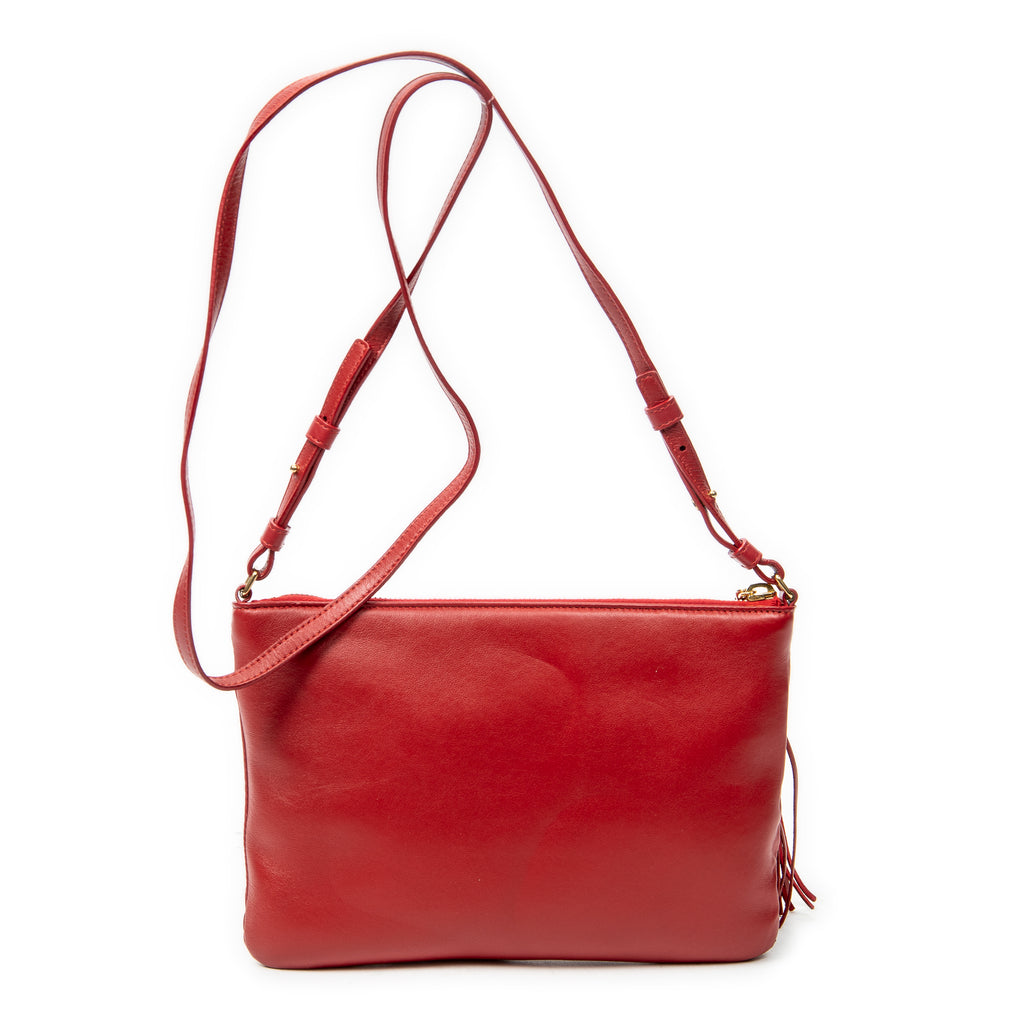 Shoulder Bag Teen Monogram Crossbody Red Calfskin Leather