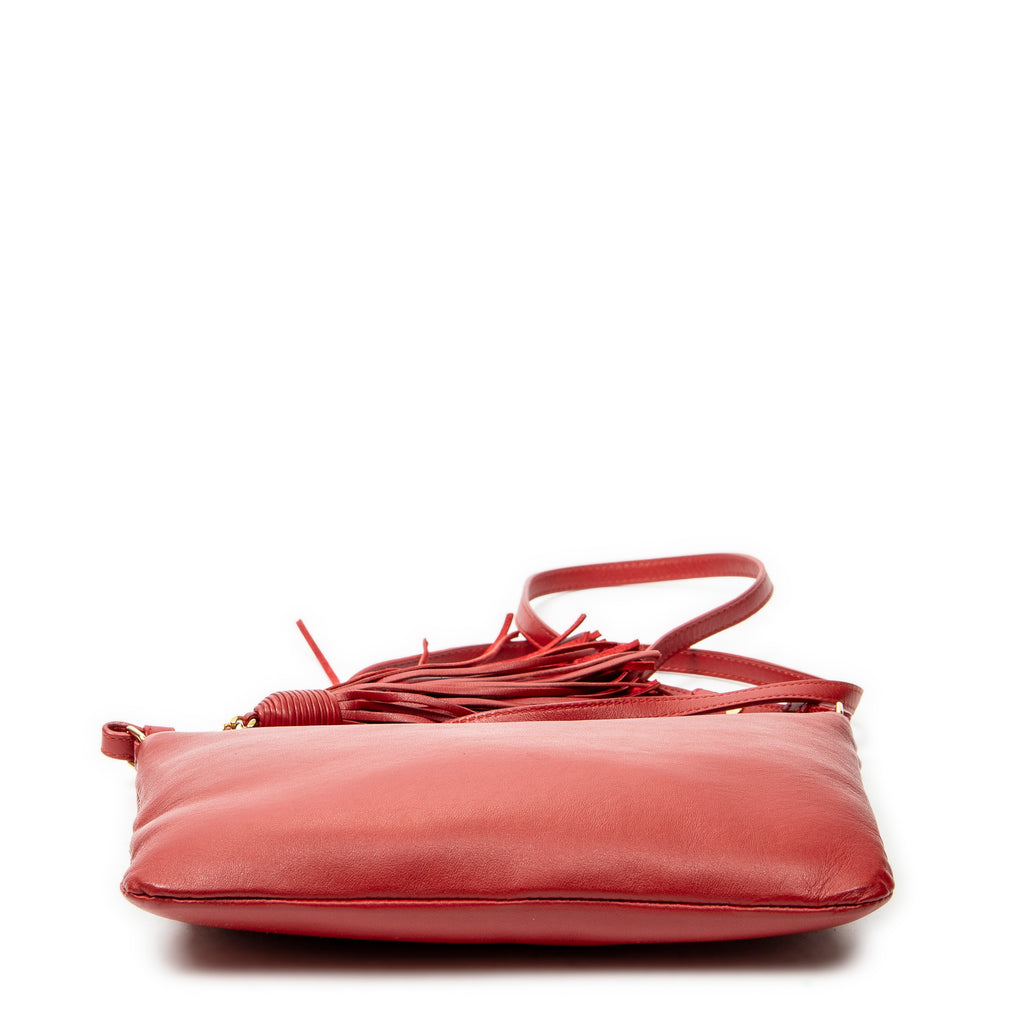Shoulder Bag Teen Monogram Crossbody Red Calfskin Leather
