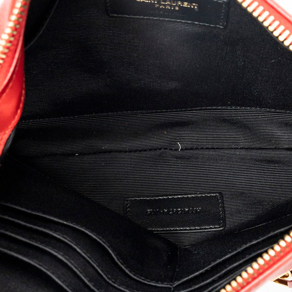 Shoulder Bag Teen Monogram Crossbody Red Calfskin Leather