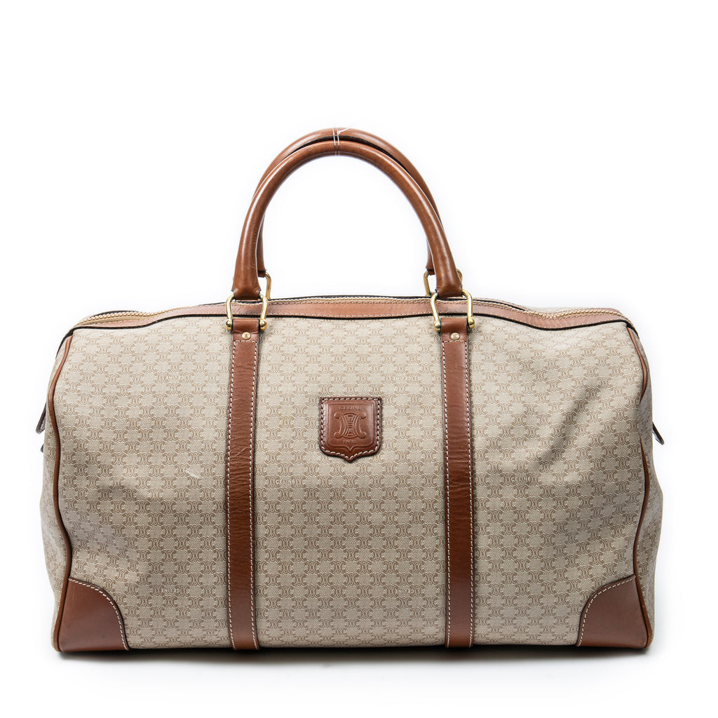 Travel Bag Vintage Medium Travel Boston Beige Macadam Coated Canvas