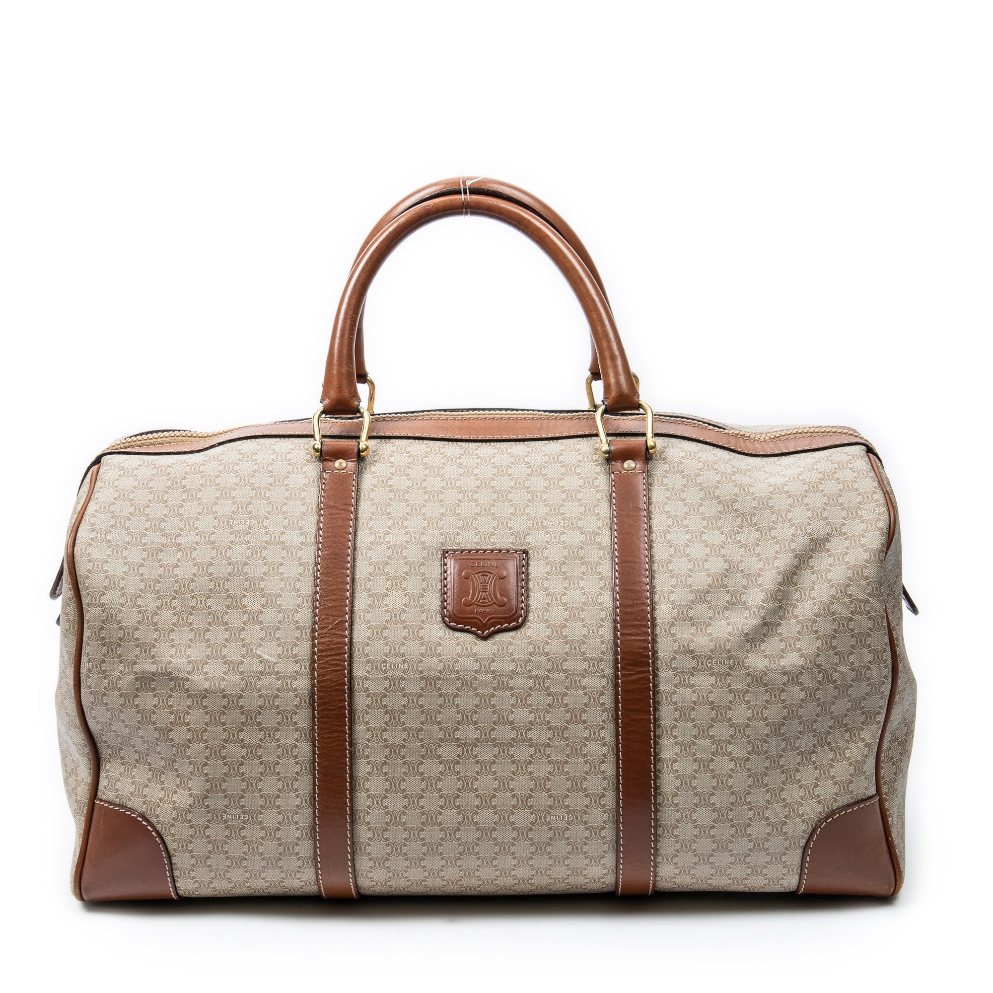 Travel Bag Vintage Medium Travel Boston Beige Macadam Coated Canvas