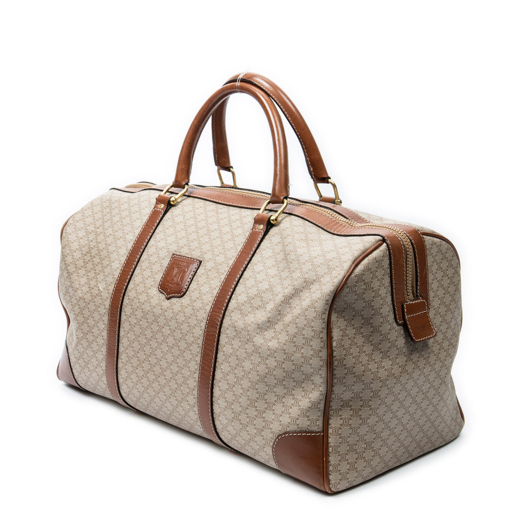 Travel Bag Vintage Medium Travel Boston Beige Macadam Coated Canvas