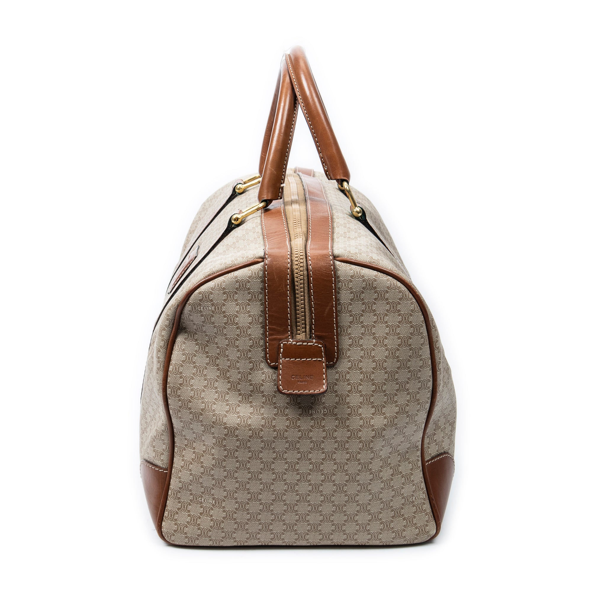 Travel Bag Vintage Medium Travel Boston Beige Macadam Coated Canvas