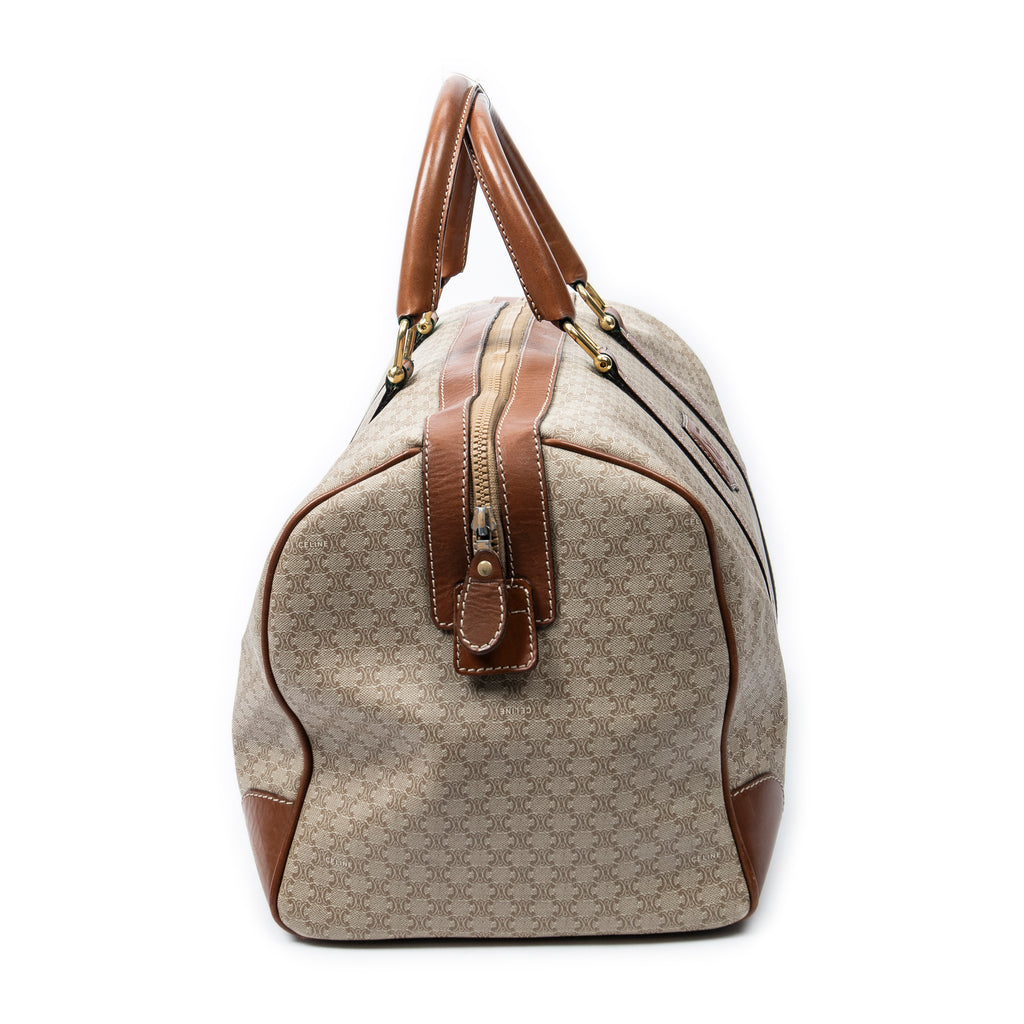 Travel Bag Vintage Medium Travel Boston Beige Macadam Coated Canvas