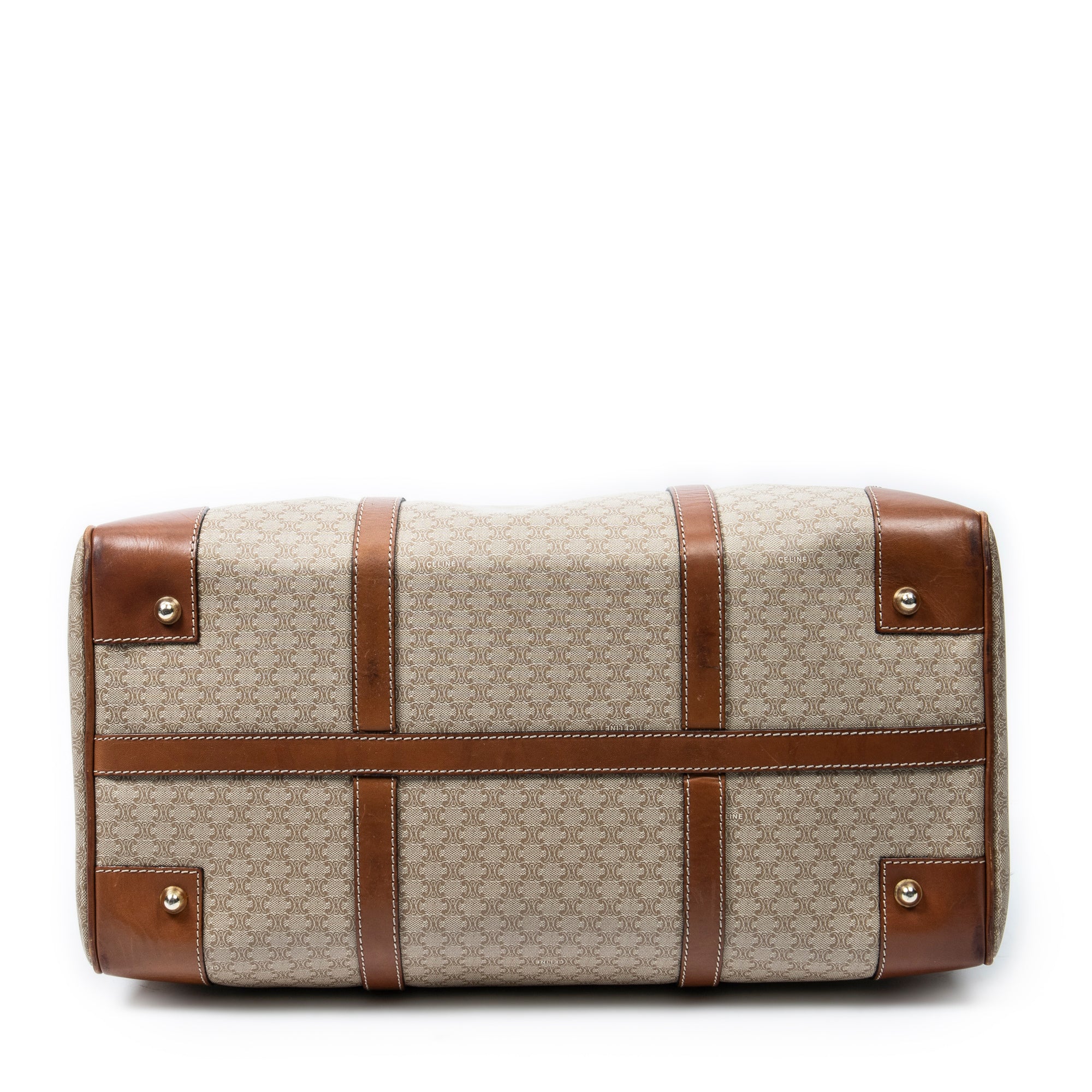 Travel Bag Vintage Medium Travel Boston Beige Macadam Coated Canvas