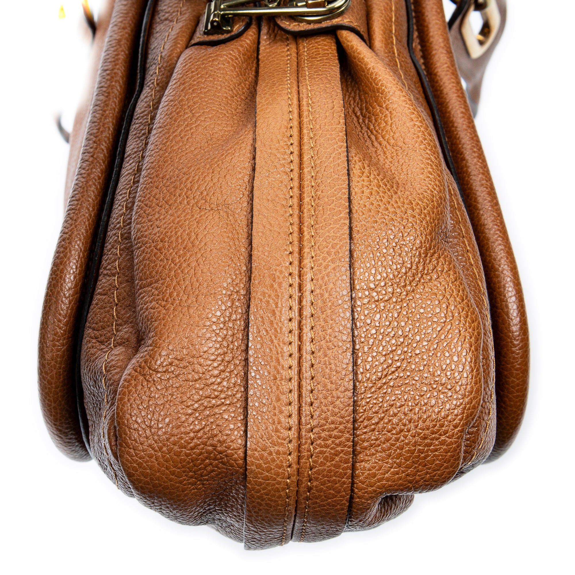 Shoulder Bag Large Paraty Brown Grained Calfskin Leather