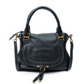 Shoulder Bag Medium Marcie Black Grained Calfskin Leather