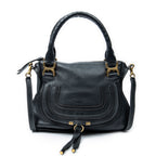 Shoulder Bag Medium Marcie Black Grained Calfskin Leather