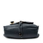 Shoulder Bag Medium Marcie Black Grained Calfskin Leather