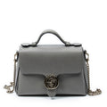Shoulder Bag Interlocking G Top Handle Grey Grained Calfskin Leather
