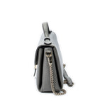 Shoulder Bag Interlocking G Top Handle Grey Grained Calfskin Leather