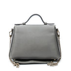 Shoulder Bag Interlocking G Top Handle Grey Grained Calfskin Leather