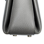 Shoulder Bag Interlocking G Top Handle Grey Grained Calfskin Leather