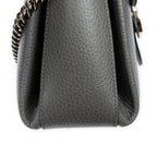 Shoulder Bag Interlocking G Top Handle Grey Grained Calfskin Leather