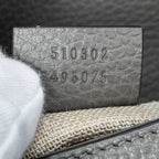 Shoulder Bag Interlocking G Top Handle Grey Grained Calfskin Leather