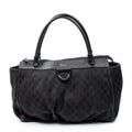 Shoulder Bag Large D-Ring Abbey Zip Tote Dark Brown Monogrammed Denim Canvas