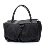 Shoulder Bag Large D-Ring Abbey Zip Tote Dark Brown Monogrammed Denim Canvas