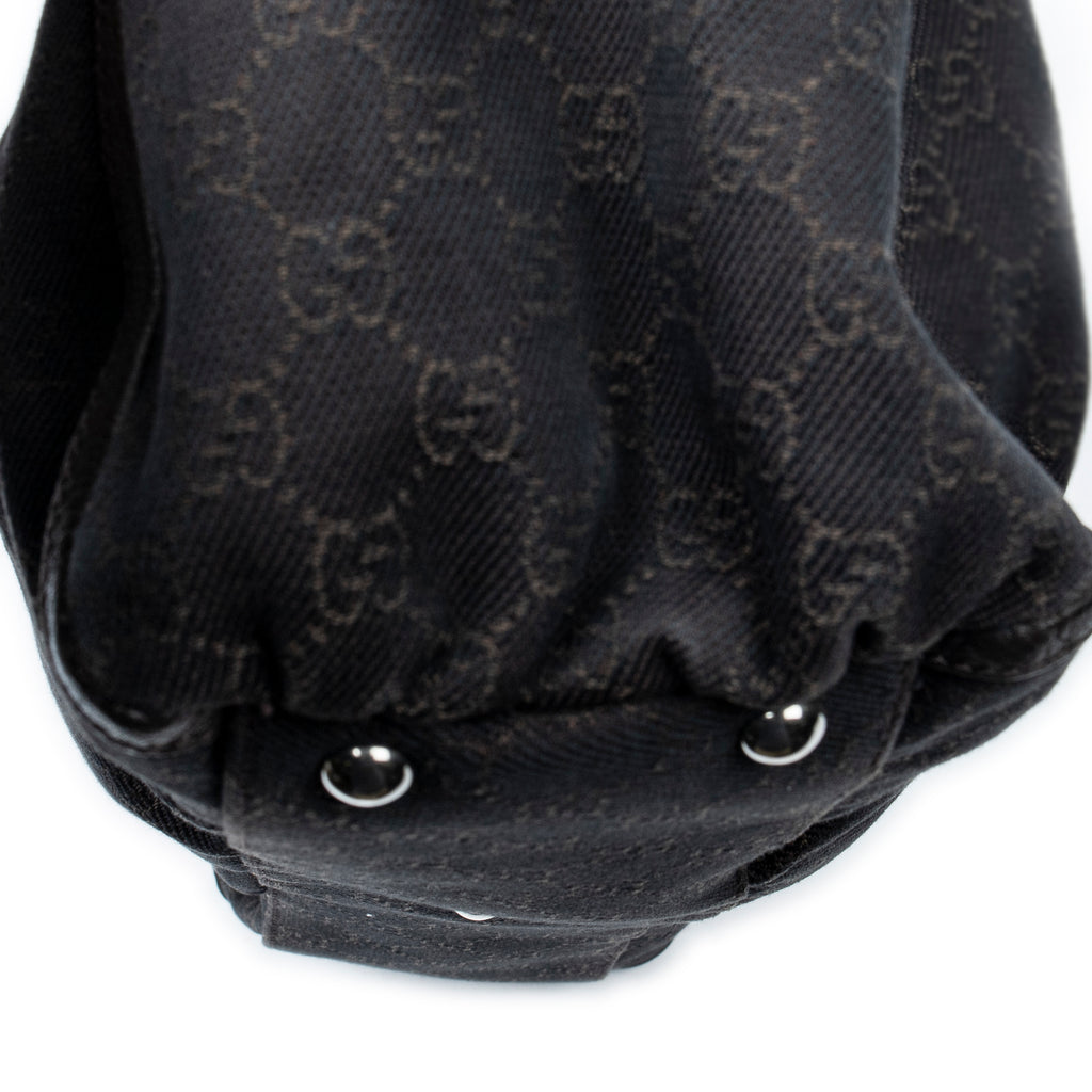 Shoulder Bag Large D-Ring Abbey Zip Tote Dark Brown Monogrammed Denim Canvas