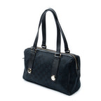 Sac bandoulière Charmy Boston en toile monogrammée noire
