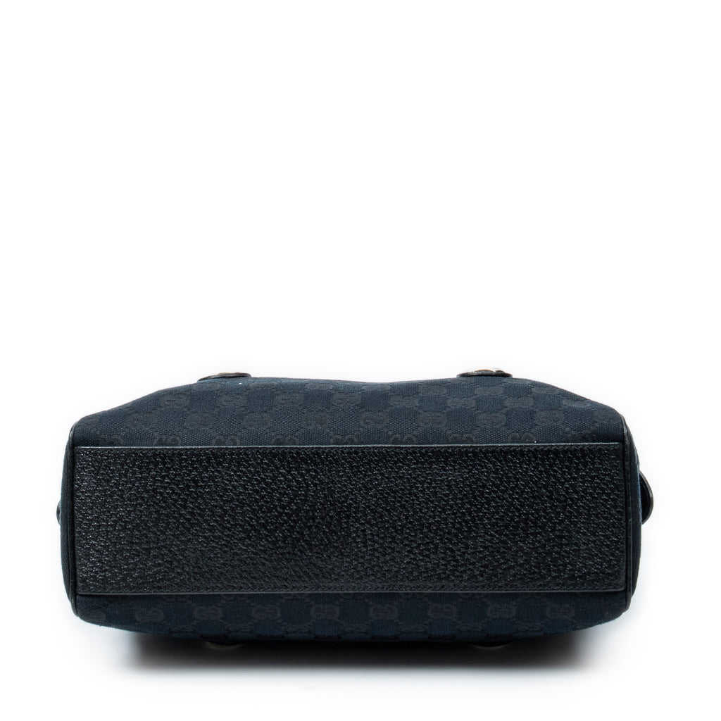 Sac bandoulière Charmy Boston en toile monogrammée noire