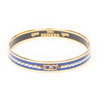 Bracelet Enamel Bangle PM Blue Rope Motif