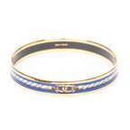 Bracelet Enamel Bangle PM Blue Rope Motif