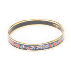 Bracelet Enamel Bangle PM Navy Fish Motif