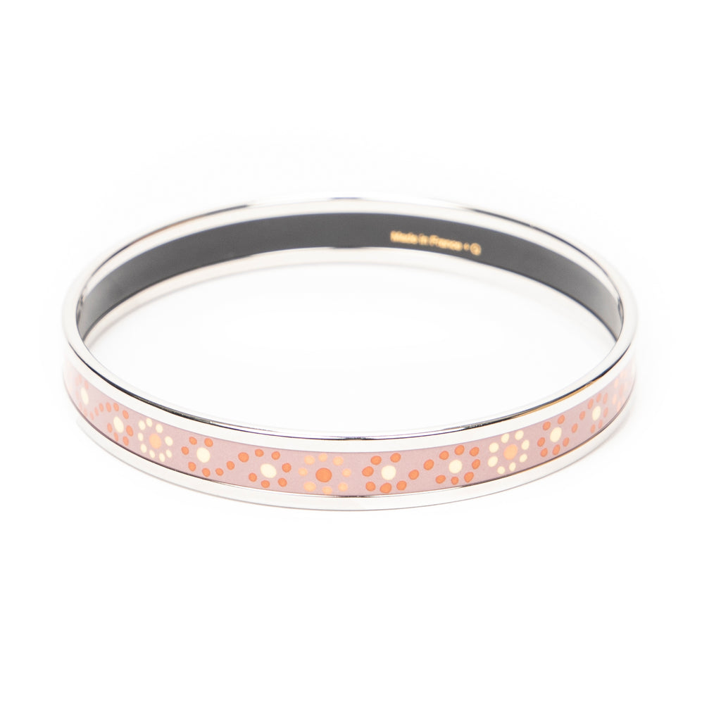 Bracelet Enamel Bangle PM Pink Floral Dot Motif