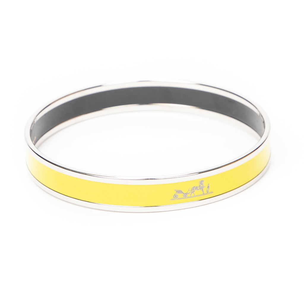 Bracelet Enamel Bangle PM Lime Green Logo Motif