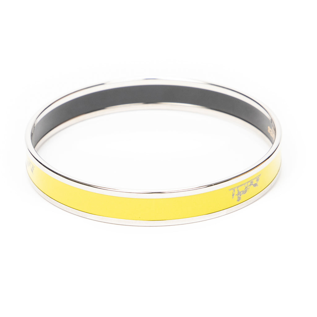 Bracelet Enamel Bangle PM Lime Green Logo Motif