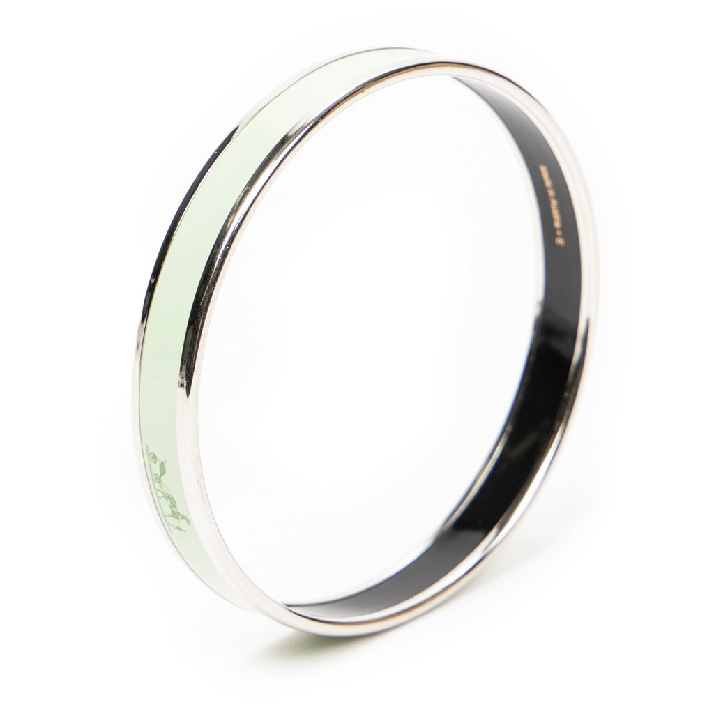 Bracelet Enamel Bangle PM Light Green Logo Motif