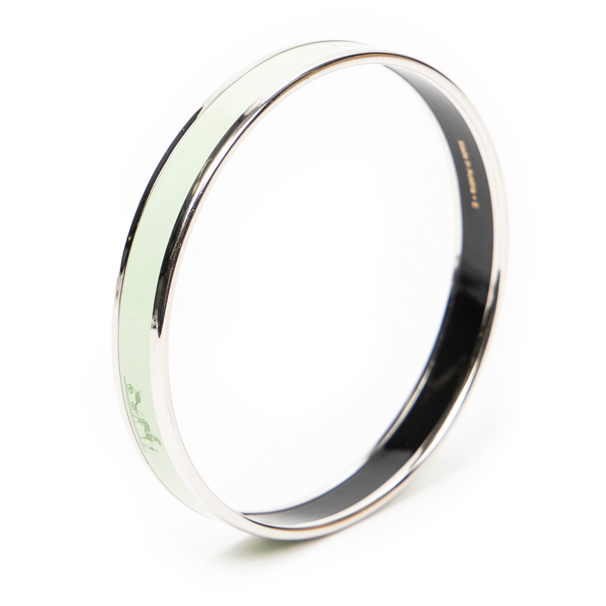 Bracelet Enamel Bangle PM Light Green Logo Motif