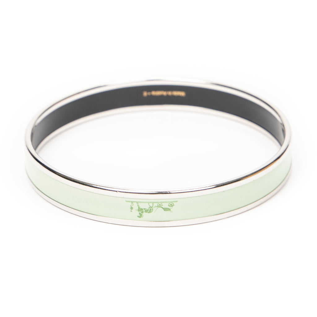 Bracelet Enamel Bangle PM Light Green Logo Motif