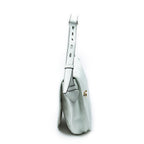 Shoulder Bag Heritage Flap Messenger White Grained Calfskin Leather