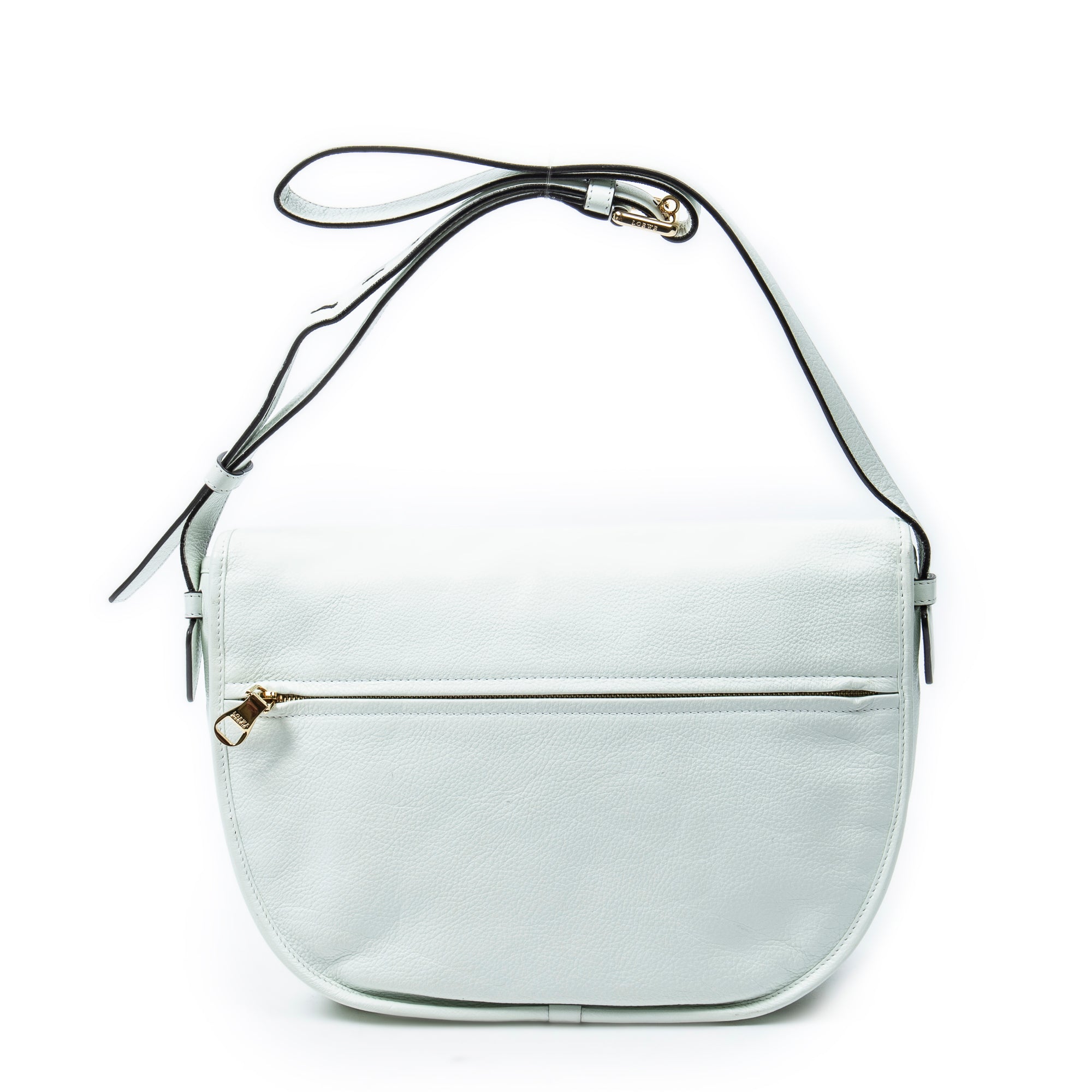 Shoulder Bag Heritage Flap Messenger White Grained Calfskin Leather