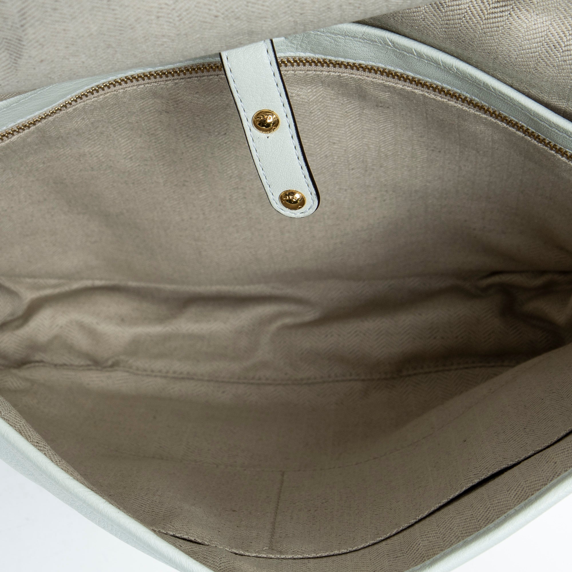 Shoulder Bag Heritage Flap Messenger White Grained Calfskin Leather