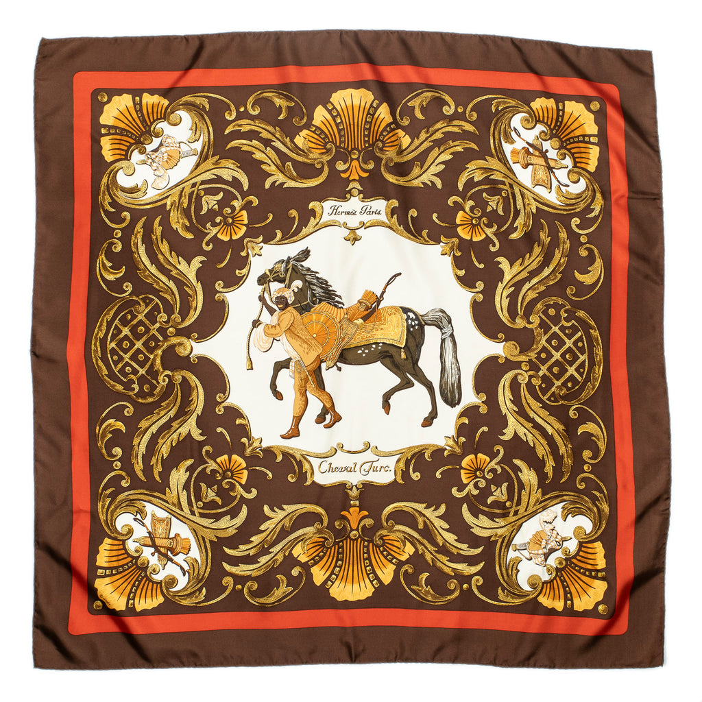 Scarf Scarf Brown 100% Twill Silk