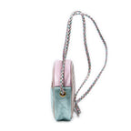 Shoulder Bag Trapuntata Mini Camera Crossbody Light Pink Quilted Metallic Leather