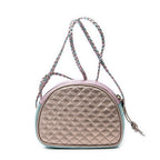 Shoulder Bag Trapuntata Mini Camera Crossbody Light Pink Quilted Metallic Leather
