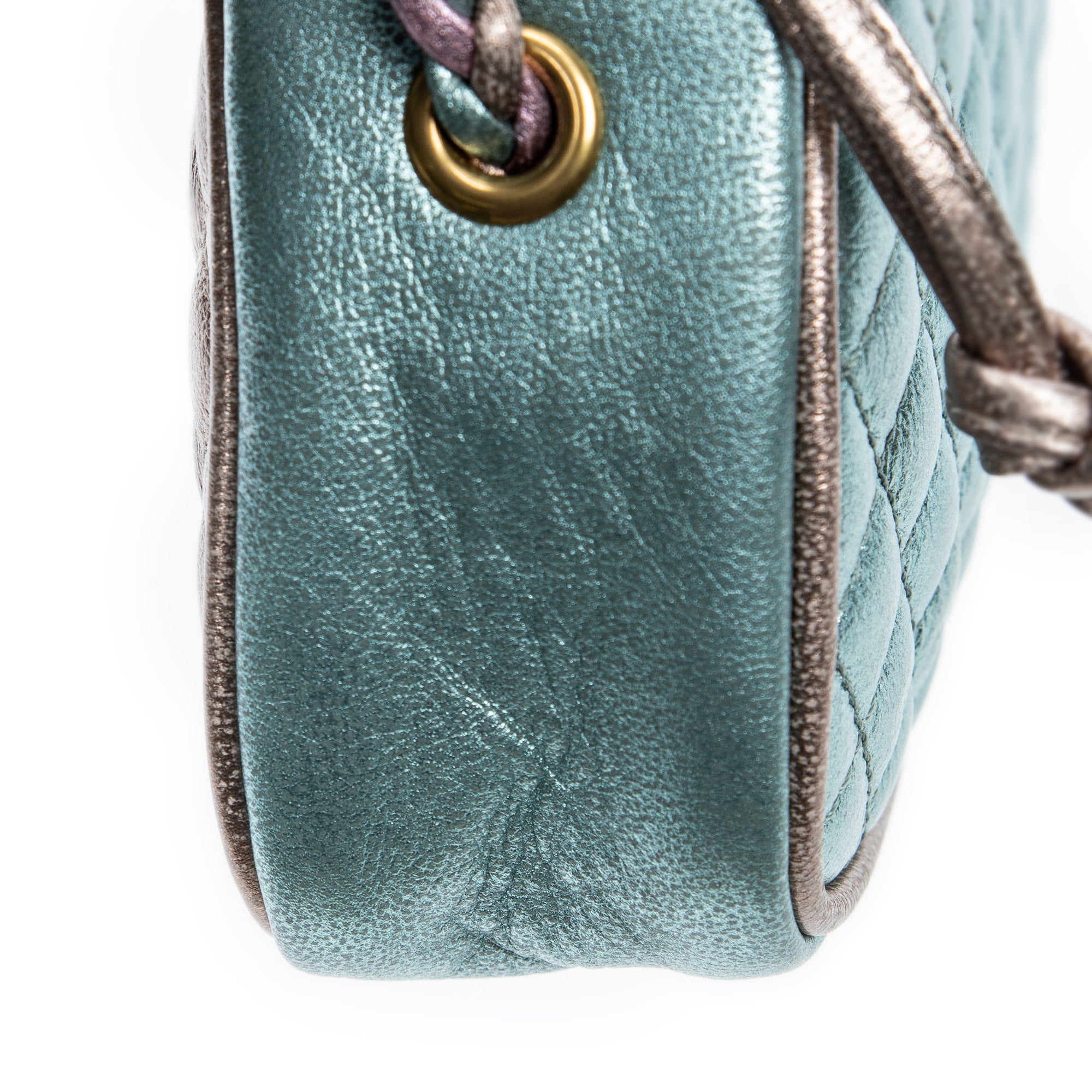 Shoulder Bag Trapuntata Mini Camera Crossbody Light Pink Quilted Metallic Leather
