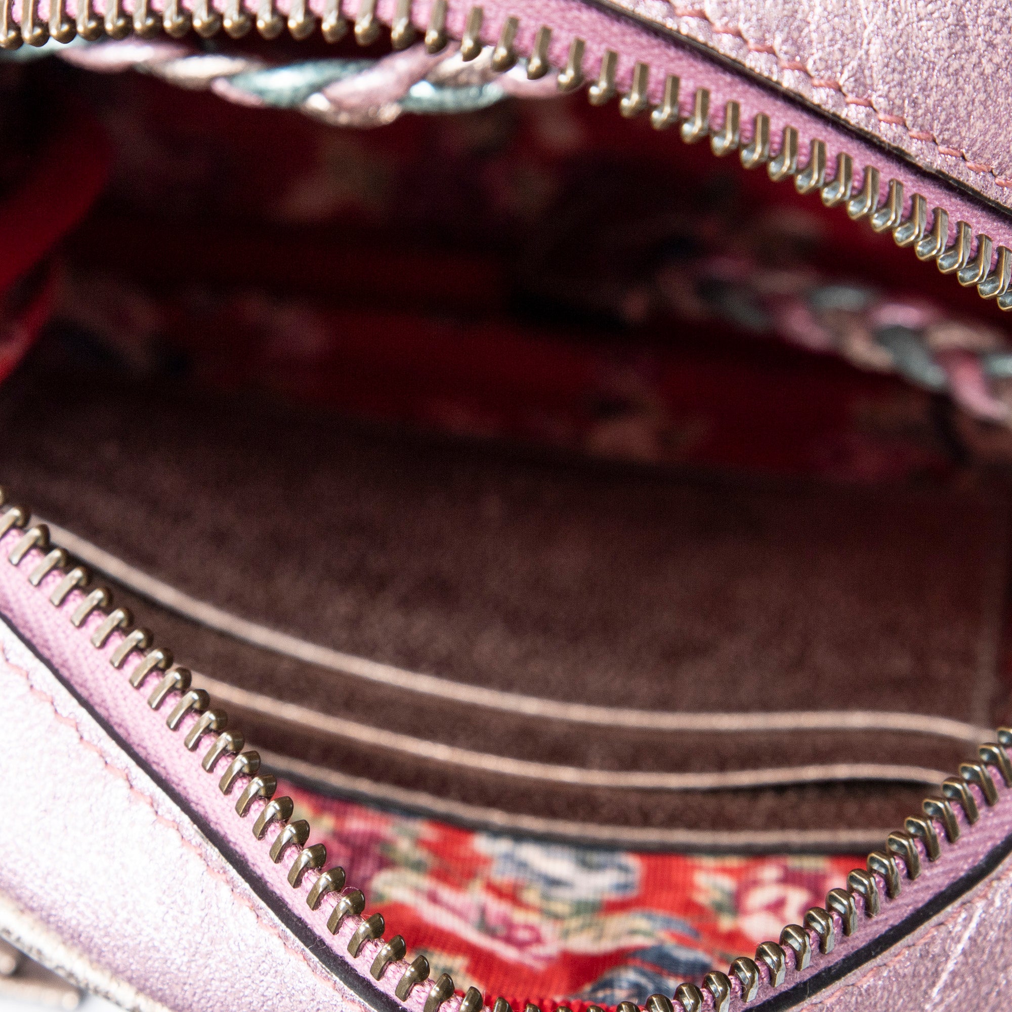 Shoulder Bag Trapuntata Mini Camera Crossbody Light Pink Quilted Metallic Leather