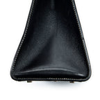 Shoulder Bag Vintage Push Lock Top Handle Black Smooth Calfskin Leather